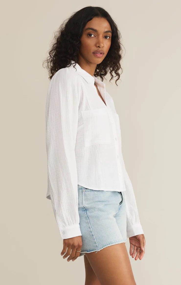 Campo Button Up Gauze Top