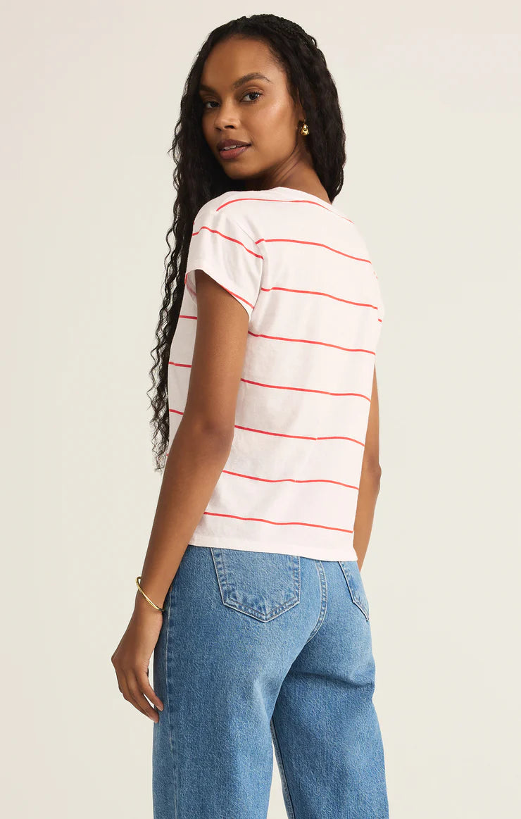 Striped Modern V-Neck Tee