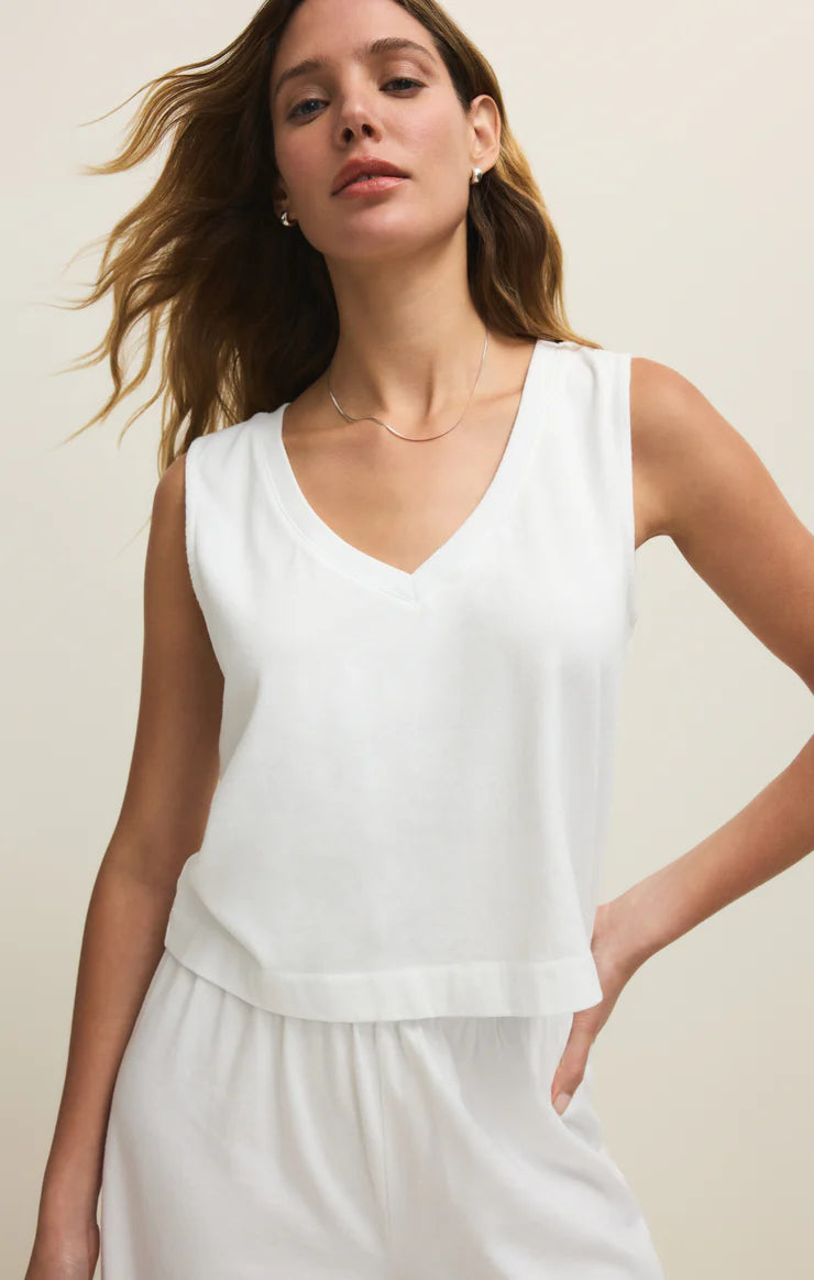 Sloane V-Neck Cotton Jersey Top