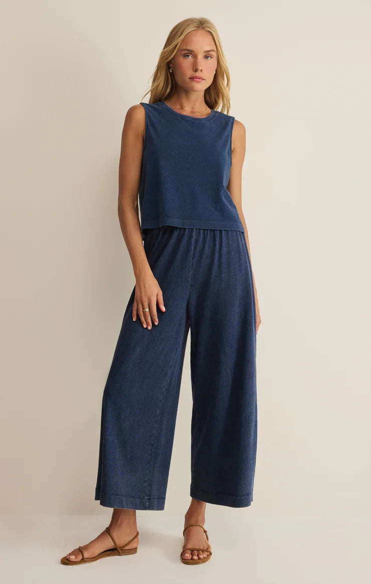 Sloane Jersey Denim Muscle Tank