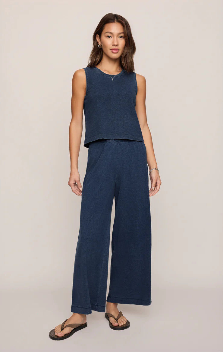 Sloane Jersey Denim Muscle Tank