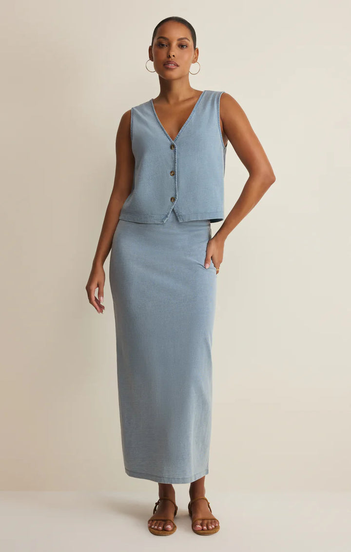 Noelle Jersey Denim Sleeveless Tank
