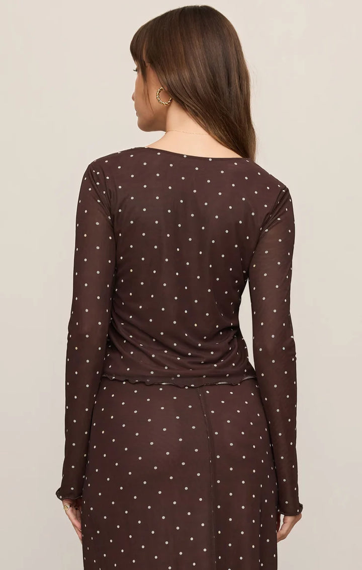 Amara Polka Dot Mesh Top