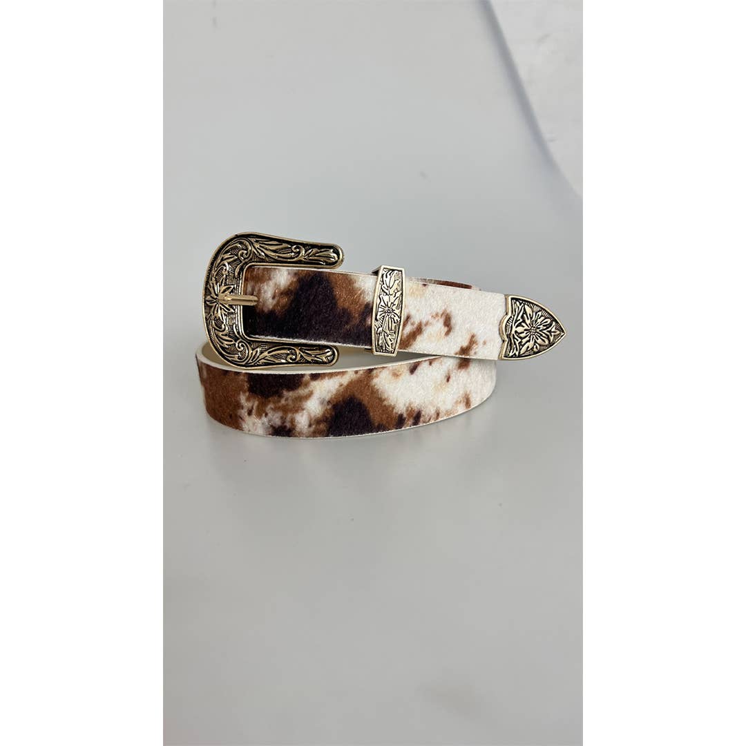 Western Cow Print Belt