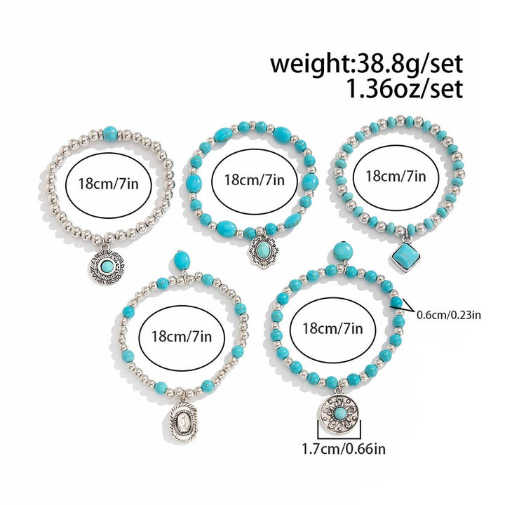 Turquoise Beaded Bracelet Set
