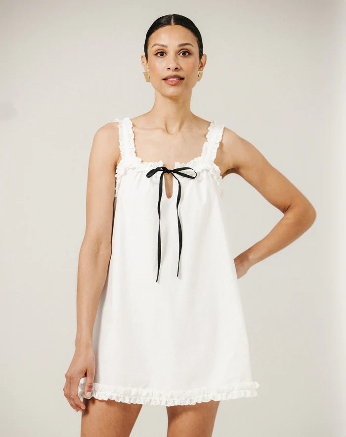 Cotton Poplin Ruffle Dress