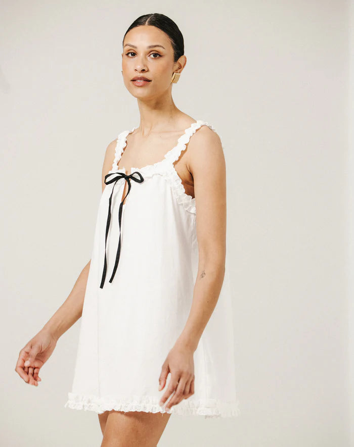 Cotton Poplin Ruffle Dress