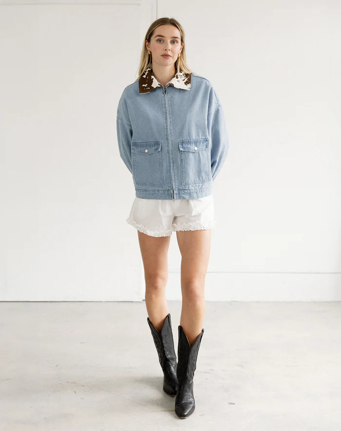 Cow Collar Denim Jacket