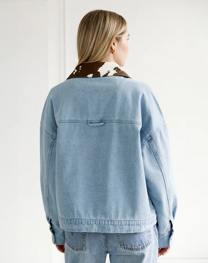Cow Collar Denim Jacket