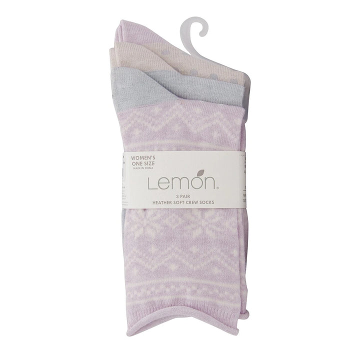 Women's 3-Pack Heather Soft Crew Socks