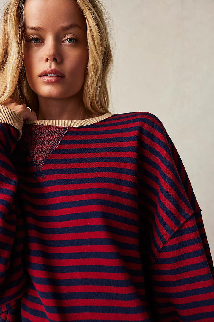 Classic Striped Oversized Crewneck