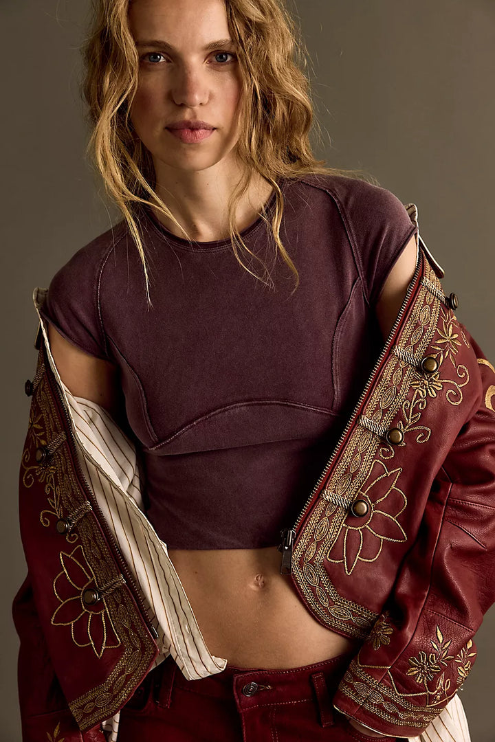 Protagonist Cropped Cap Sleeve Tee