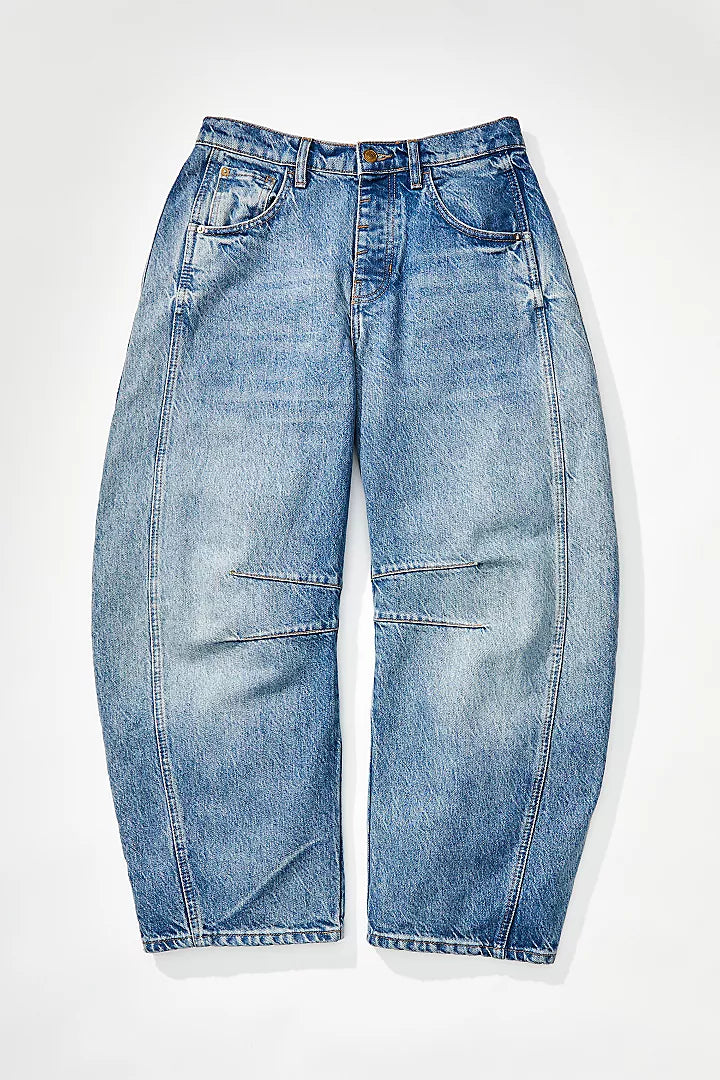 Good Luck Mid-Rise Barrel Jeans