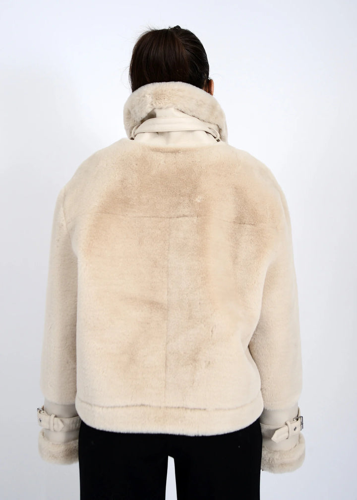 Mink Faux Fur and Leather Jacket