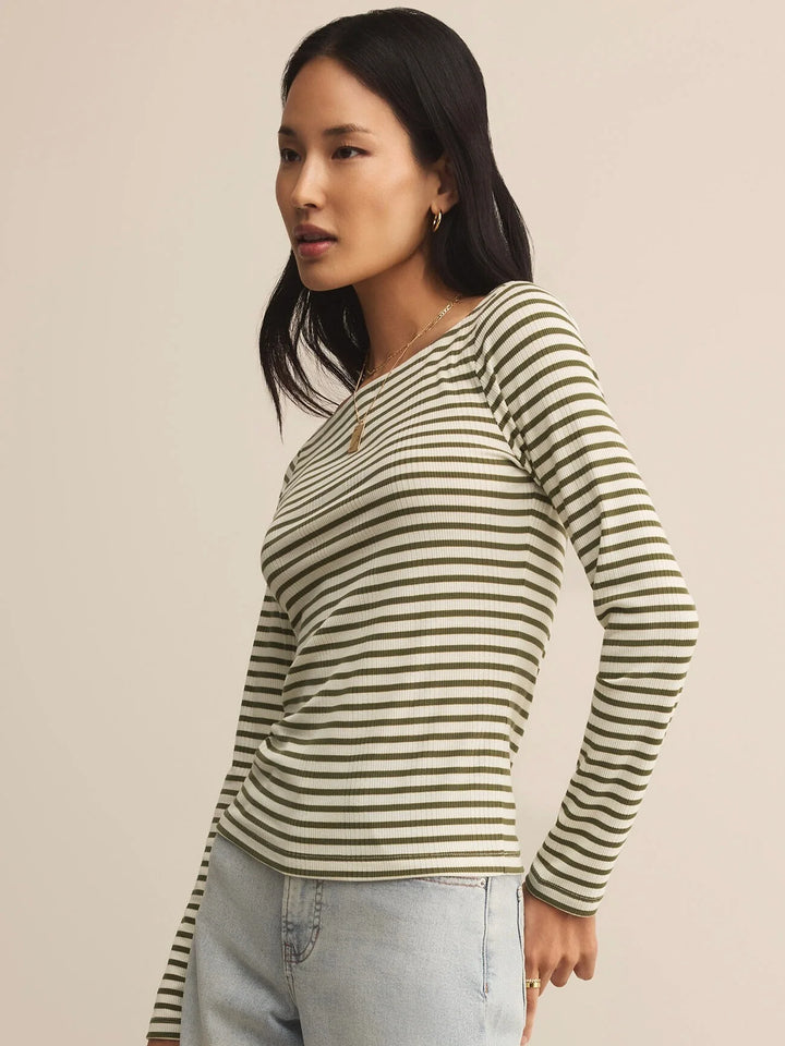 Pristine Rib Striped Tee