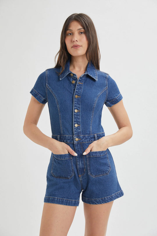 Sailor Denim Romper