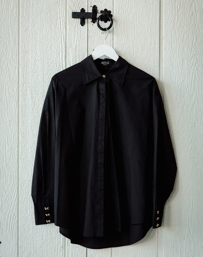 Poplin Bow Button Up Shirt
