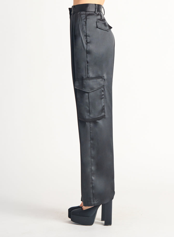 Luna Satin Cargo pant