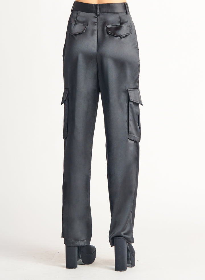 Luna Satin Cargo pant