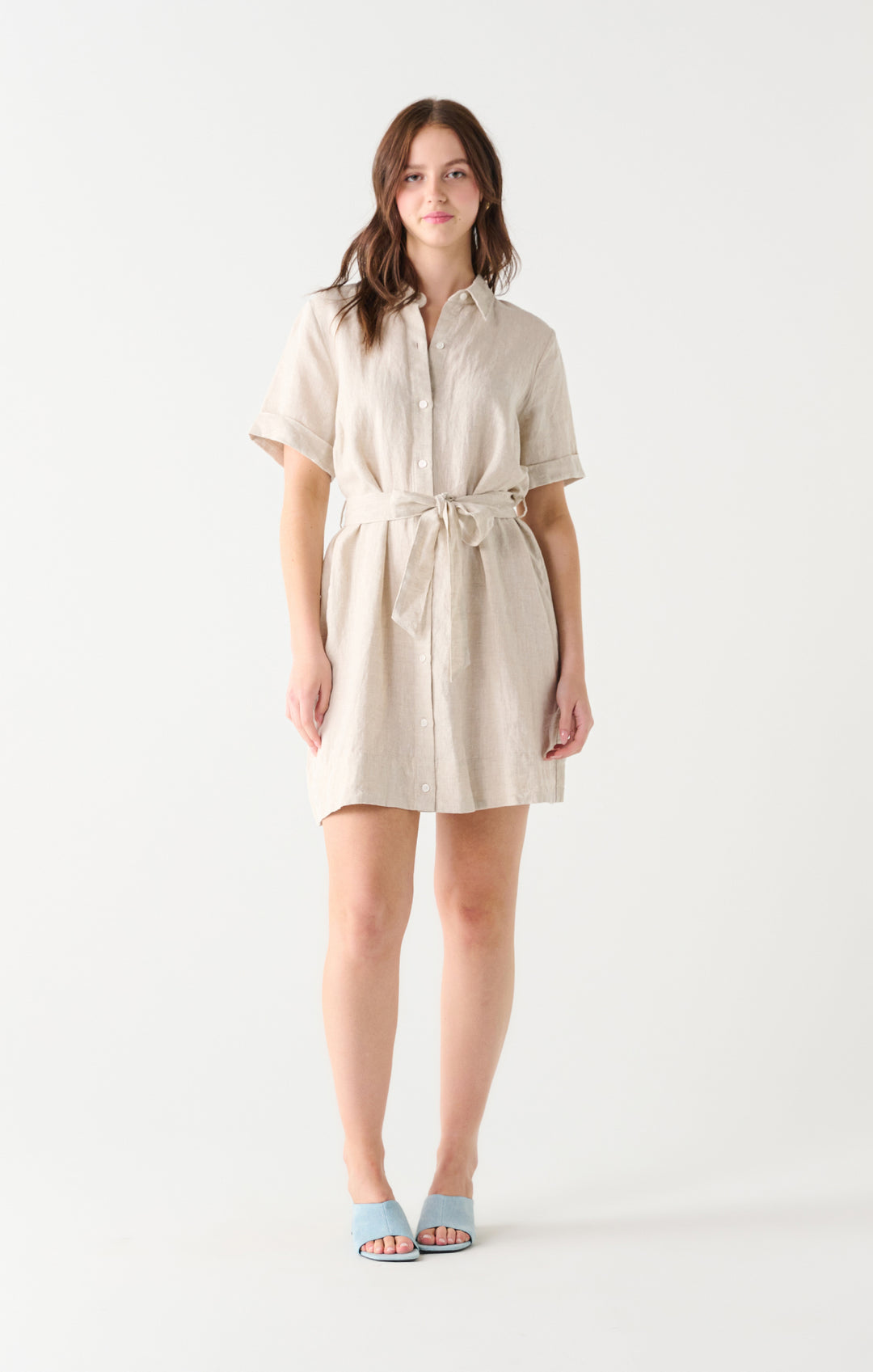 Amie Belted Mini Shirt Dress