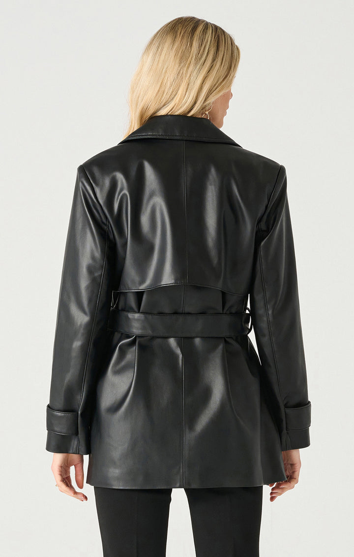 Meredith Faux Leather Trench