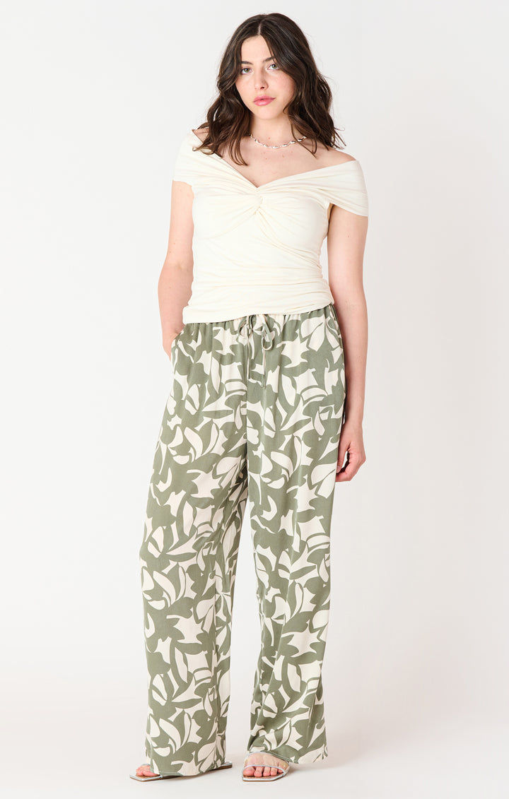 Georgette Floral Satin Pant