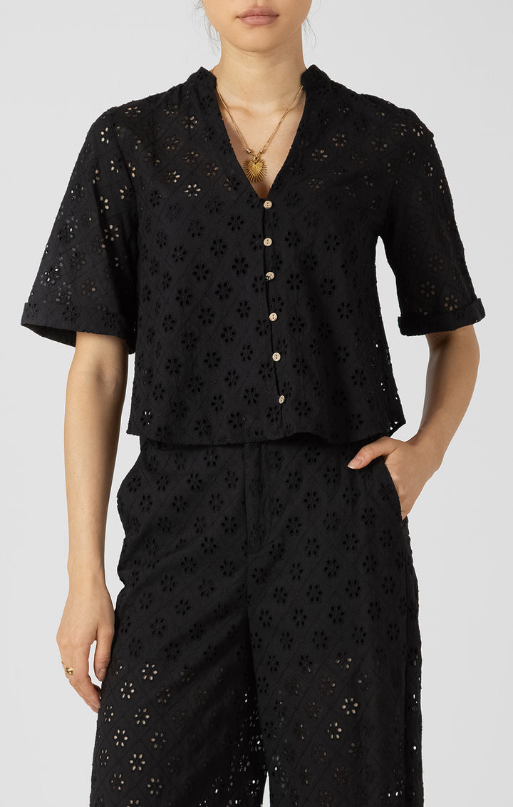 Peyton Openwork Embroidery Blouse