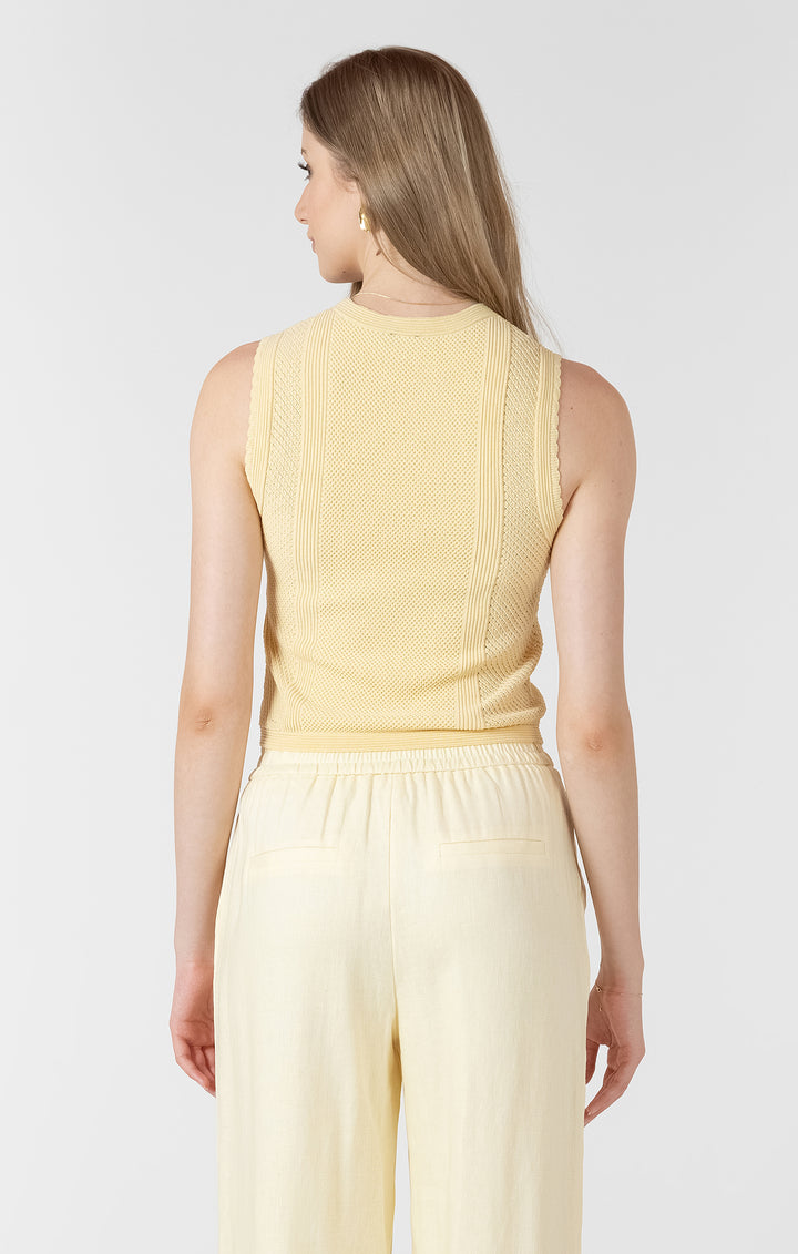 Scalloped Pointelle Sweater Top