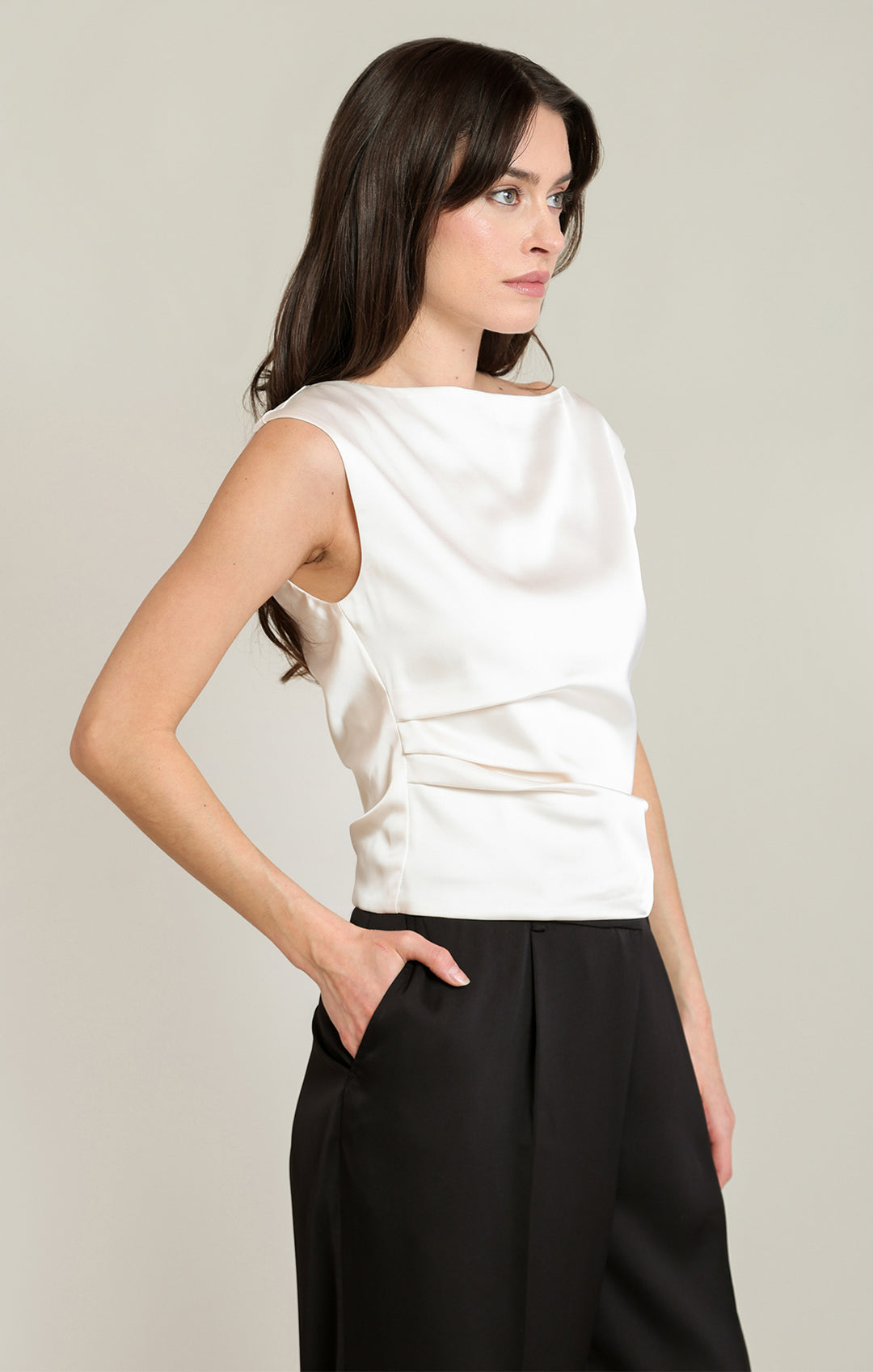 Satin Drape Top