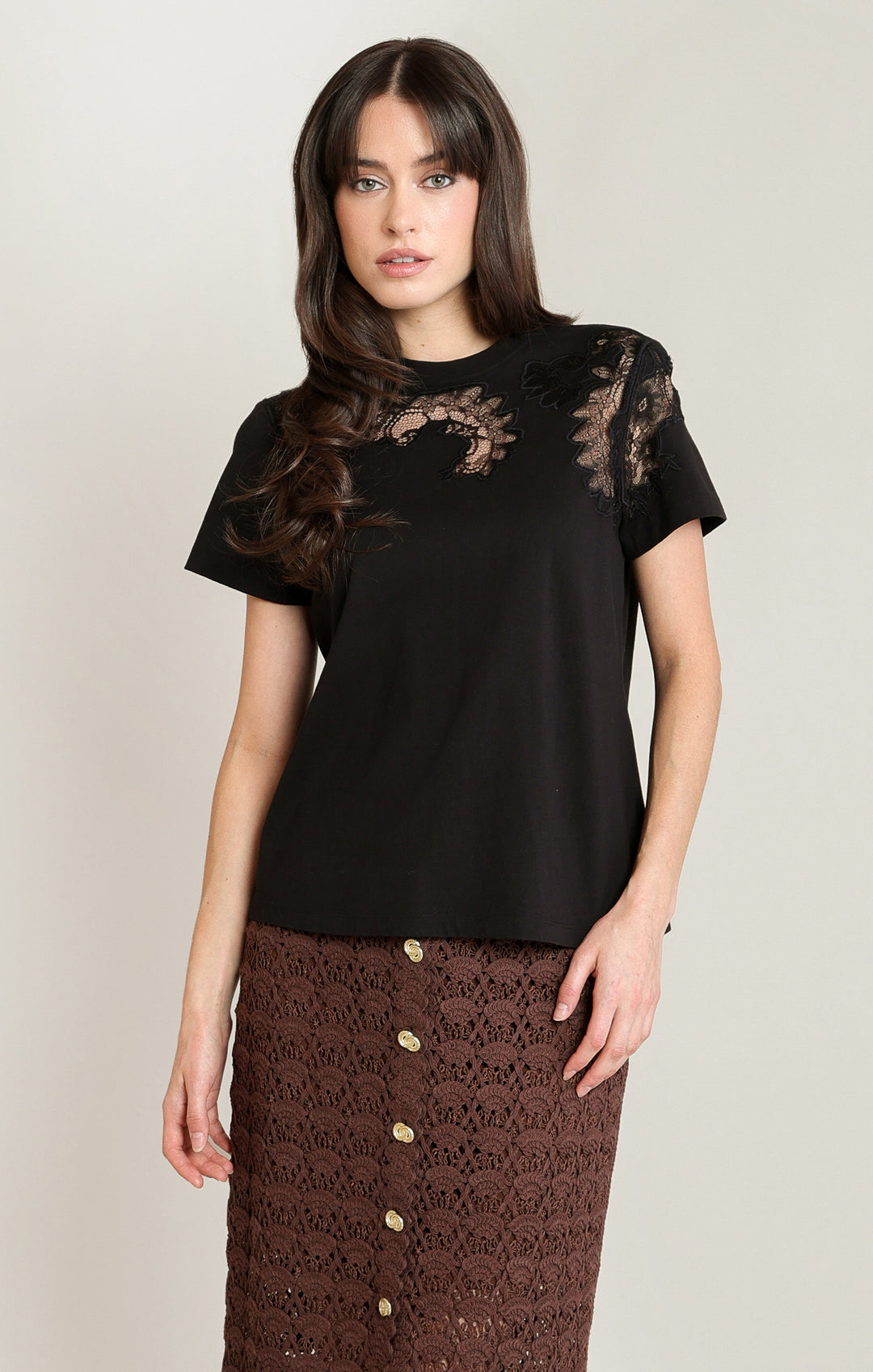 Lace Embroidered Tee