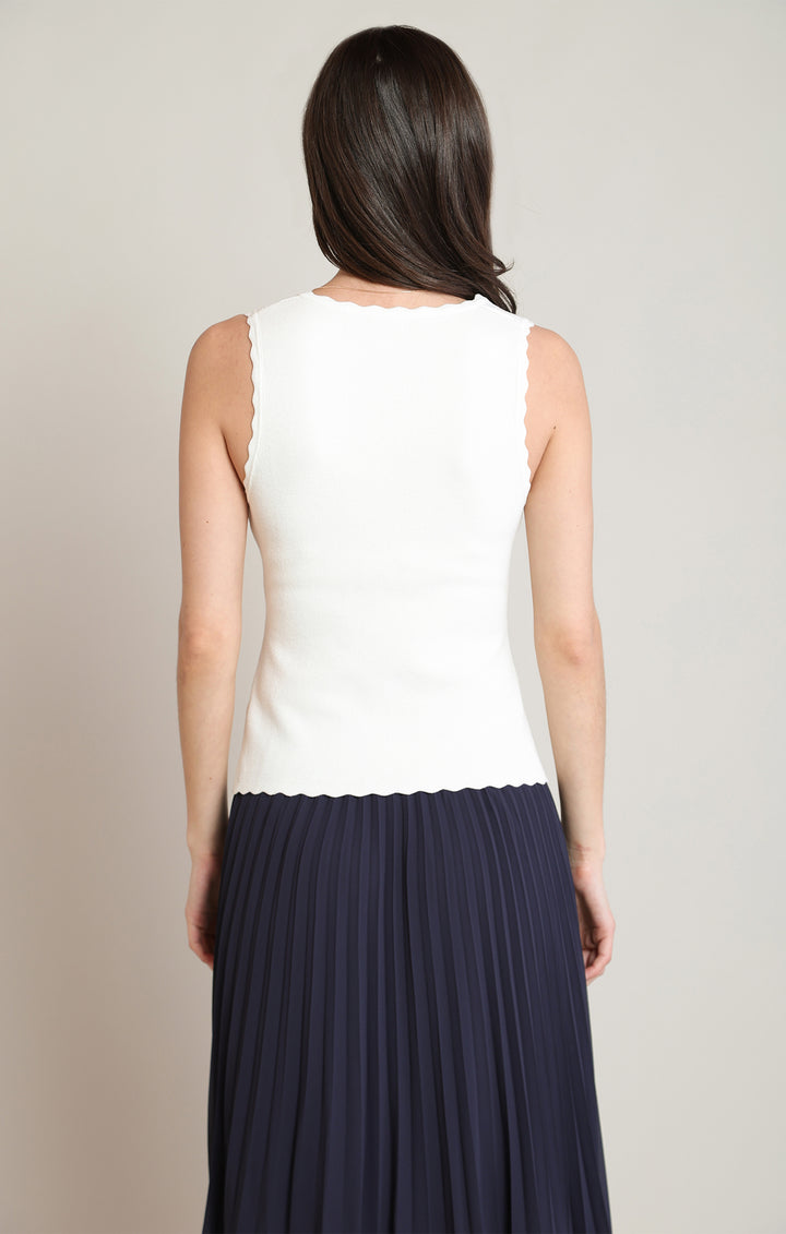 Scalloped Knit Top