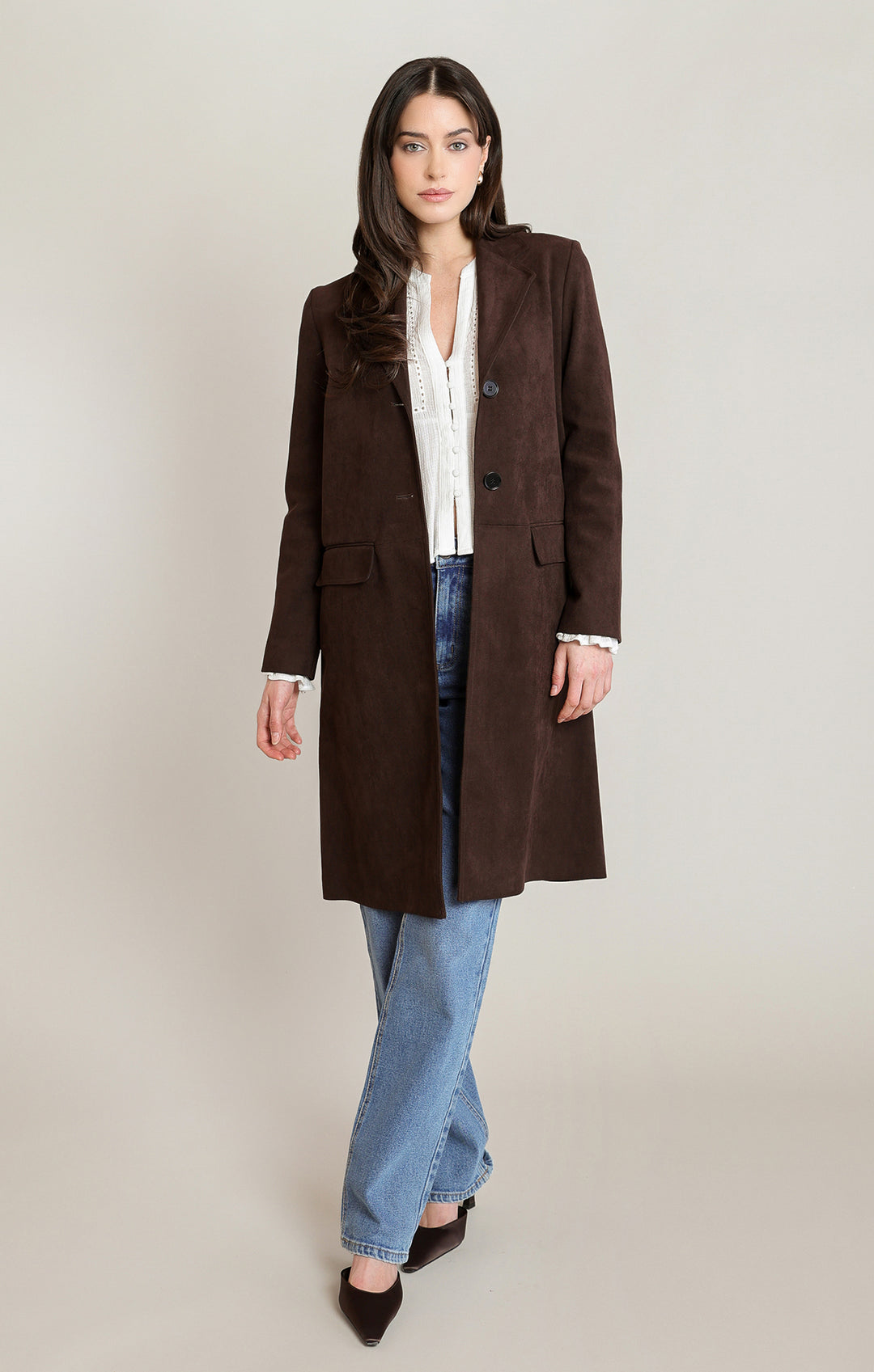 Suede Longline Jacket