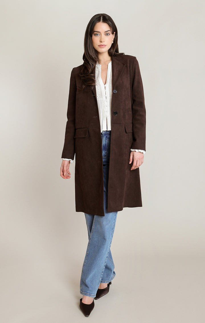 Suede Longline Jacket