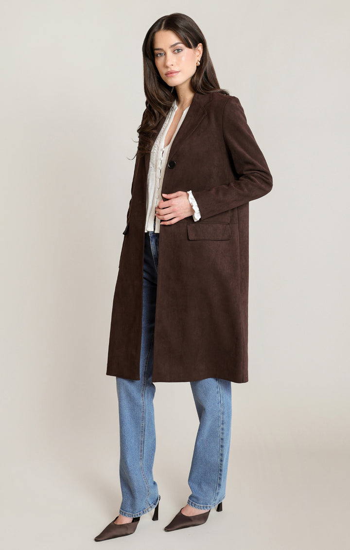 Suede Longline Jacket