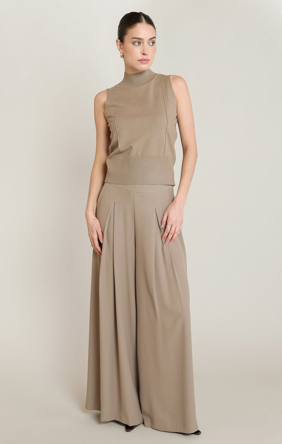 Mock Neck Sleeveless Top