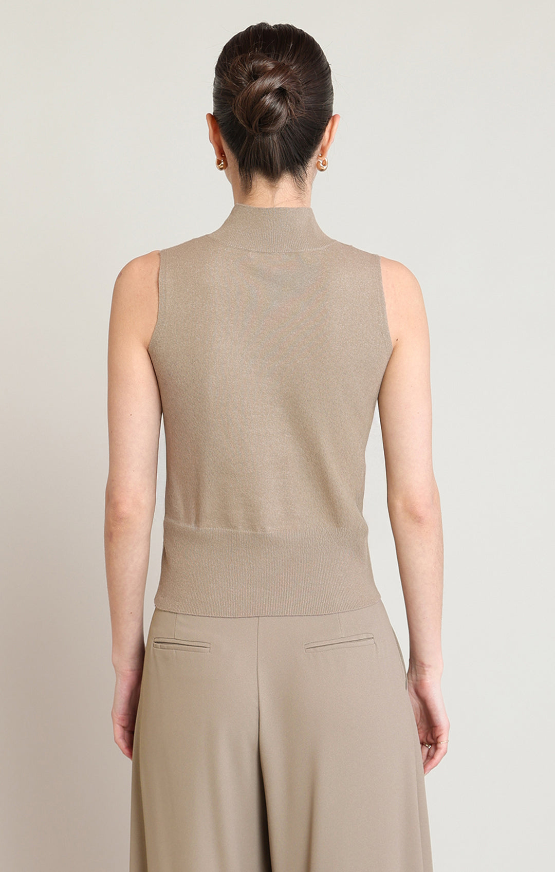 Mock Neck Sleeveless Top