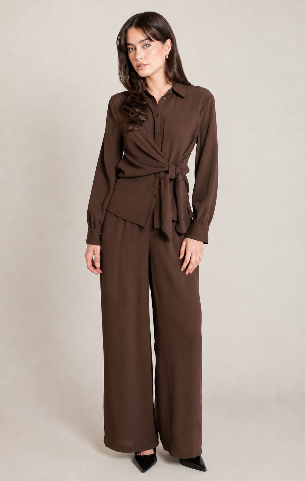 Knotted Button Down Blouse