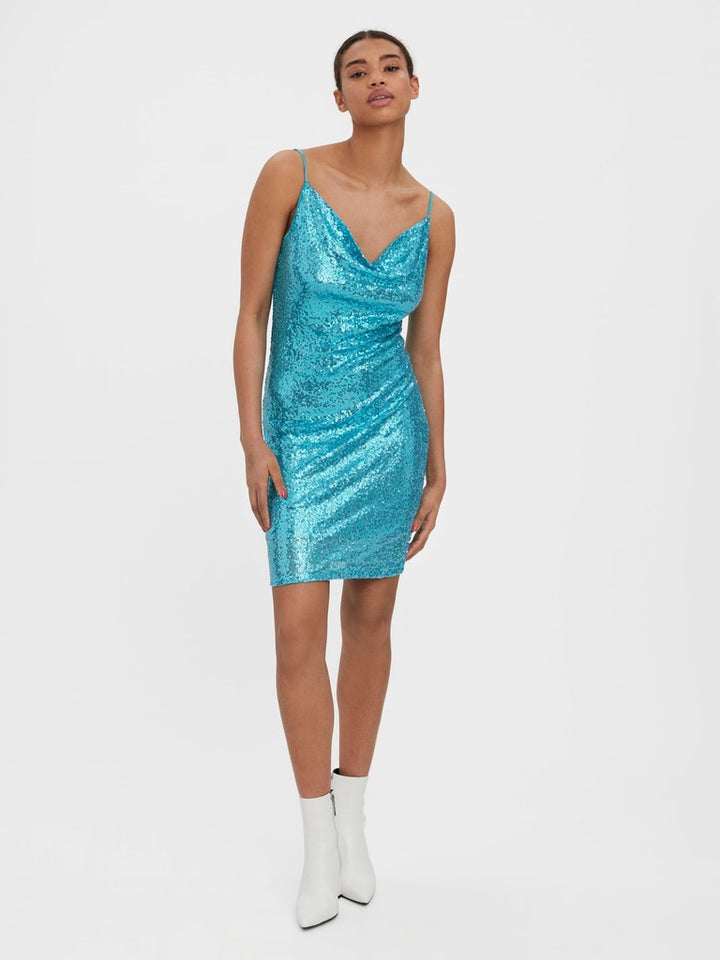 Kaje Cowl Neck Sequin Dress