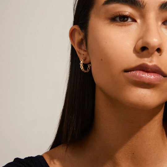 Peace Chain Hoop Earrings
