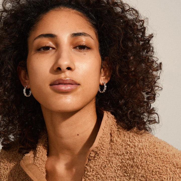 Peace Chain Hoop Earrings