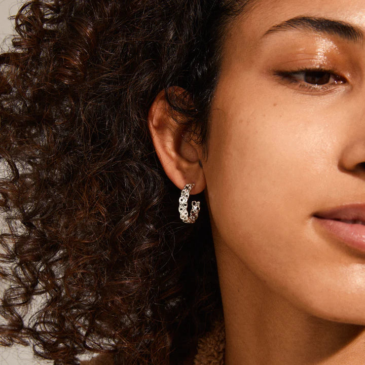 Peace Chain Hoop Earrings