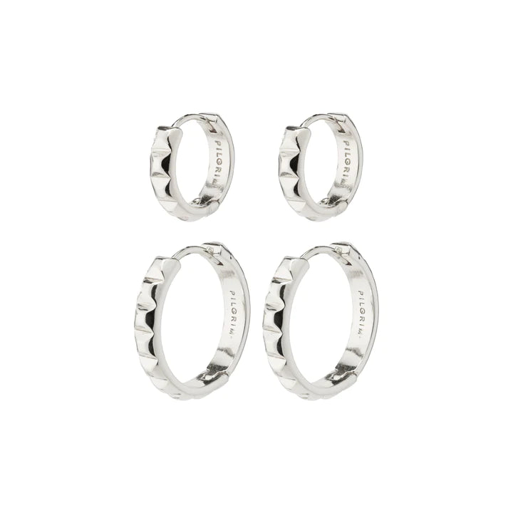 Trisha Pyramid Hoop 2-in-1 Earring Set