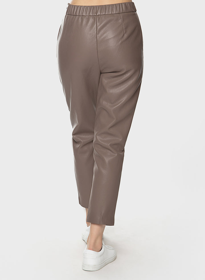 Faux Leather Straight Leg Pant