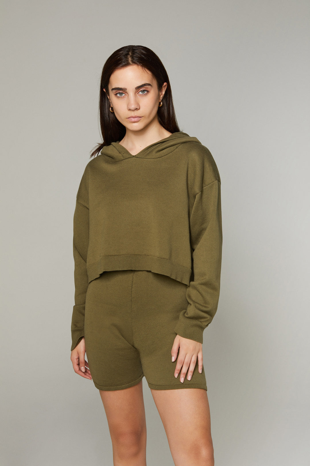 Cropped Hooded Sweater