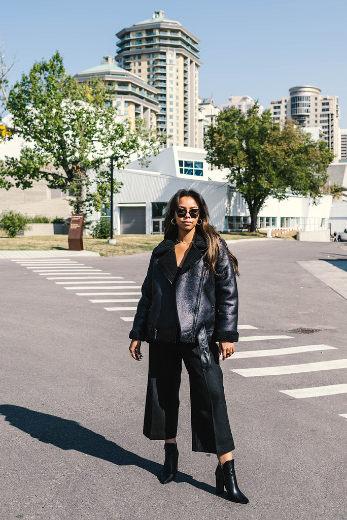Faux Leather Aviator Jacket Heist Boutique