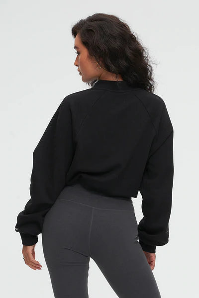 Pull Cord Mock Neck Sweatshirt