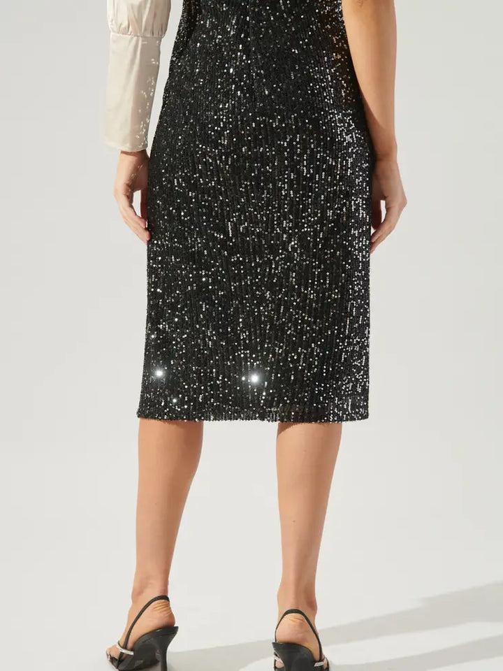 Friday Nights Sequin Midi Skirt