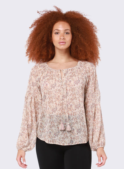 Paisley Whisper Trapeze Top