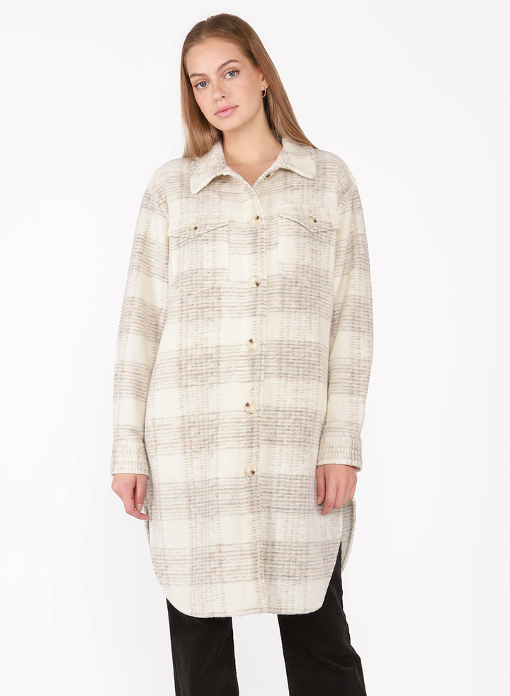 Brushed Wool Plaid Shacket