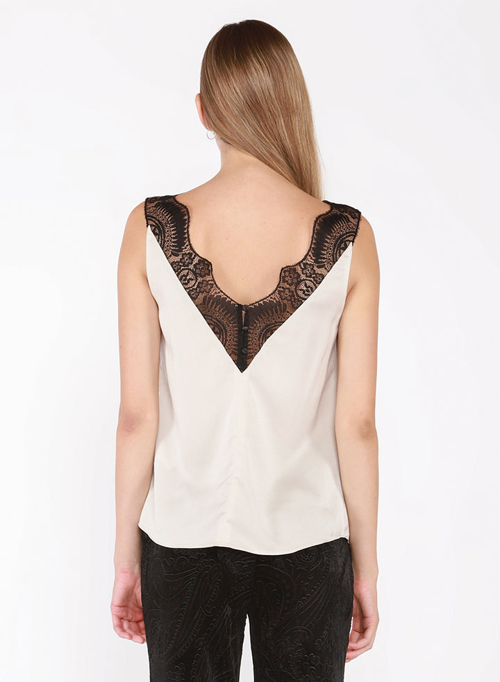 Lace Trim Satin Cami